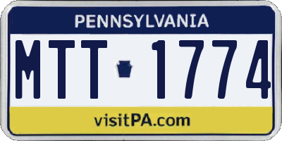PA license plate MTT1774