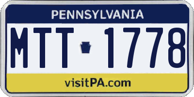PA license plate MTT1778