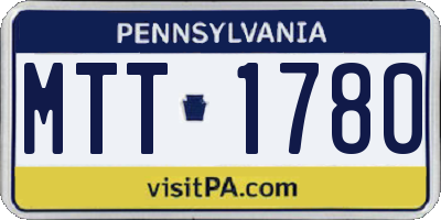 PA license plate MTT1780