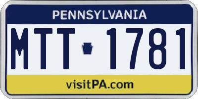 PA license plate MTT1781