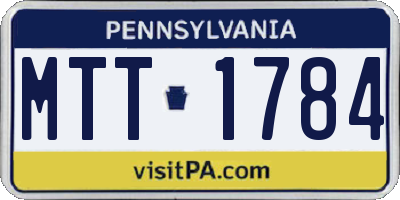 PA license plate MTT1784
