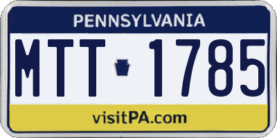 PA license plate MTT1785