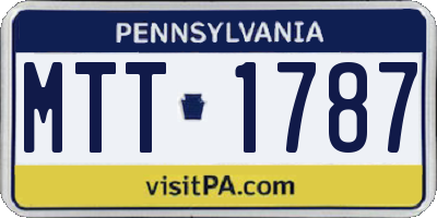PA license plate MTT1787