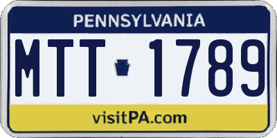 PA license plate MTT1789