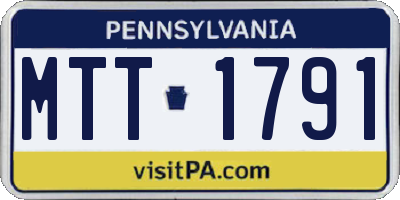 PA license plate MTT1791