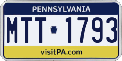 PA license plate MTT1793