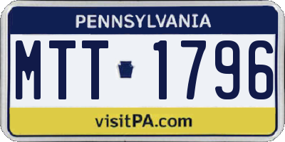 PA license plate MTT1796