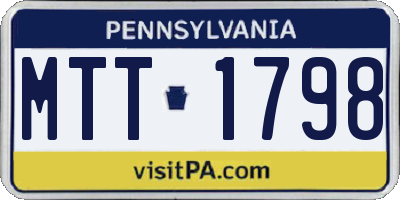 PA license plate MTT1798