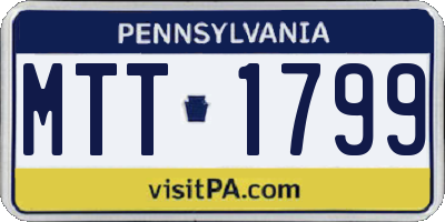PA license plate MTT1799