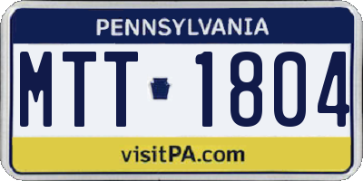 PA license plate MTT1804