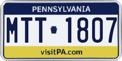 PA license plate MTT1807