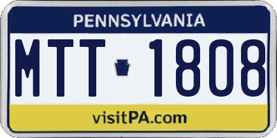 PA license plate MTT1808