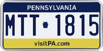 PA license plate MTT1815