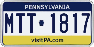 PA license plate MTT1817