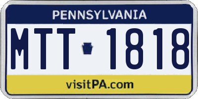 PA license plate MTT1818