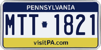 PA license plate MTT1821