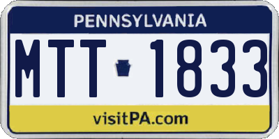 PA license plate MTT1833