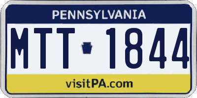 PA license plate MTT1844