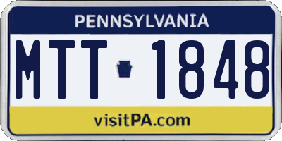 PA license plate MTT1848