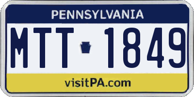 PA license plate MTT1849