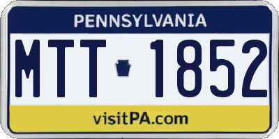 PA license plate MTT1852
