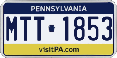 PA license plate MTT1853