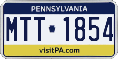 PA license plate MTT1854