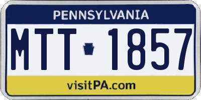 PA license plate MTT1857