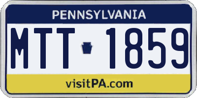 PA license plate MTT1859