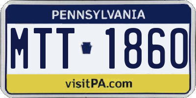 PA license plate MTT1860