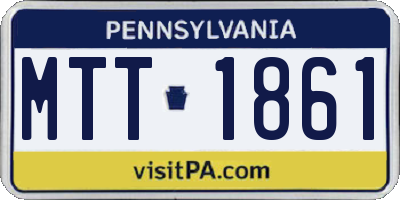 PA license plate MTT1861