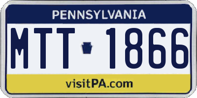 PA license plate MTT1866