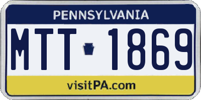 PA license plate MTT1869