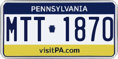 PA license plate MTT1870