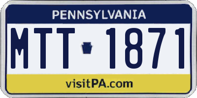 PA license plate MTT1871