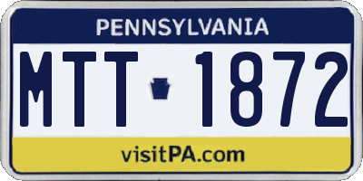 PA license plate MTT1872