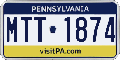 PA license plate MTT1874