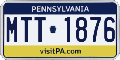 PA license plate MTT1876