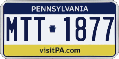 PA license plate MTT1877