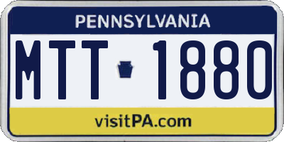 PA license plate MTT1880