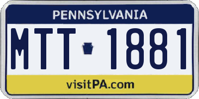 PA license plate MTT1881
