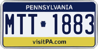 PA license plate MTT1883