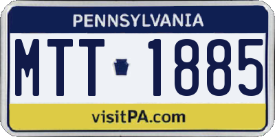 PA license plate MTT1885