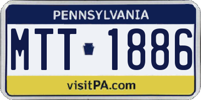 PA license plate MTT1886