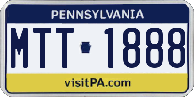 PA license plate MTT1888