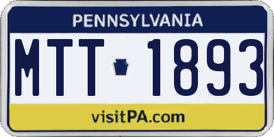 PA license plate MTT1893
