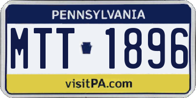 PA license plate MTT1896