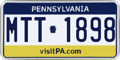 PA license plate MTT1898