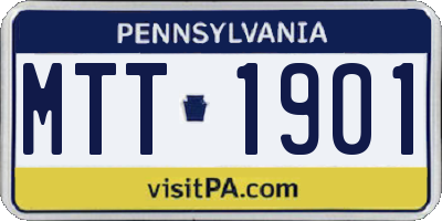 PA license plate MTT1901