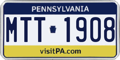 PA license plate MTT1908